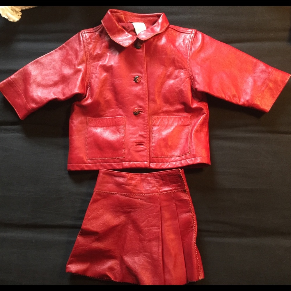 Baby gap leather jacket and skirt 12-18 mos